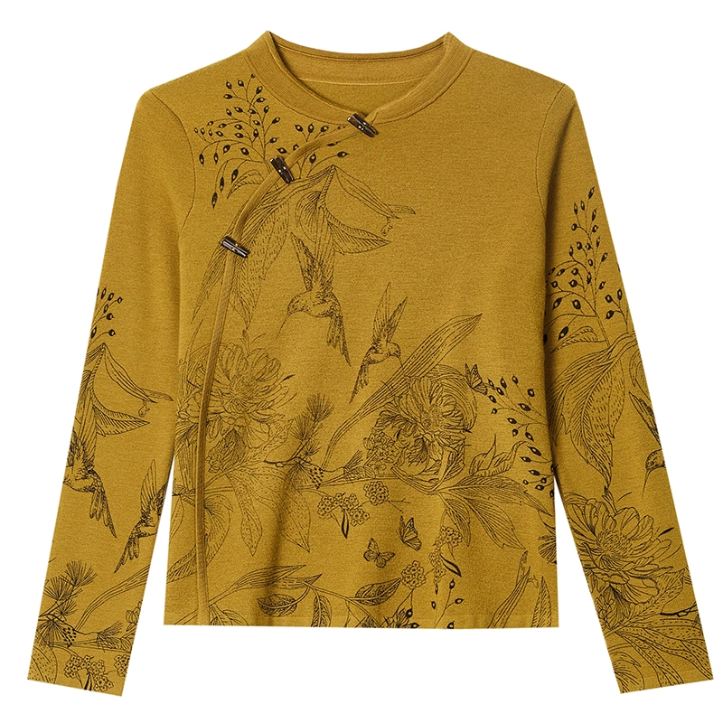 韦小宝V领显瘦保暖新中式毛衫2341107100