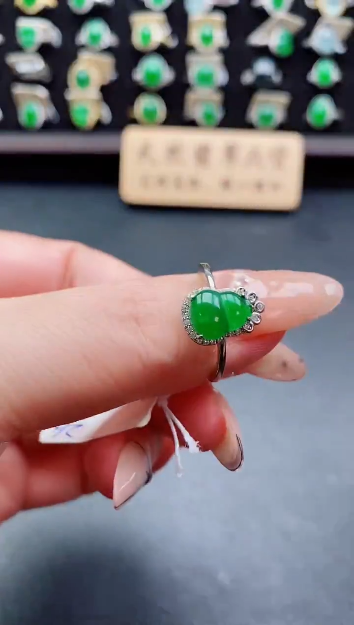 银S925镶嵌戒指翡翠1212