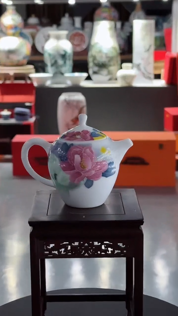 【闪购商品】手绘款花开富贵茶壶