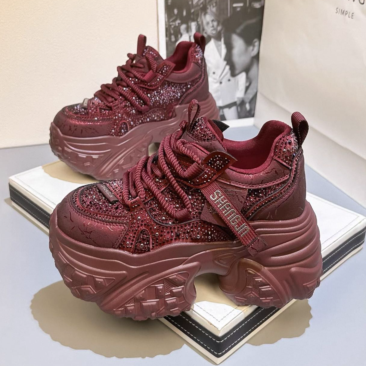 L【皮面单里/加绒款】厚底时尚爆款老爹鞋女2025秋季新款运动休闲鞋