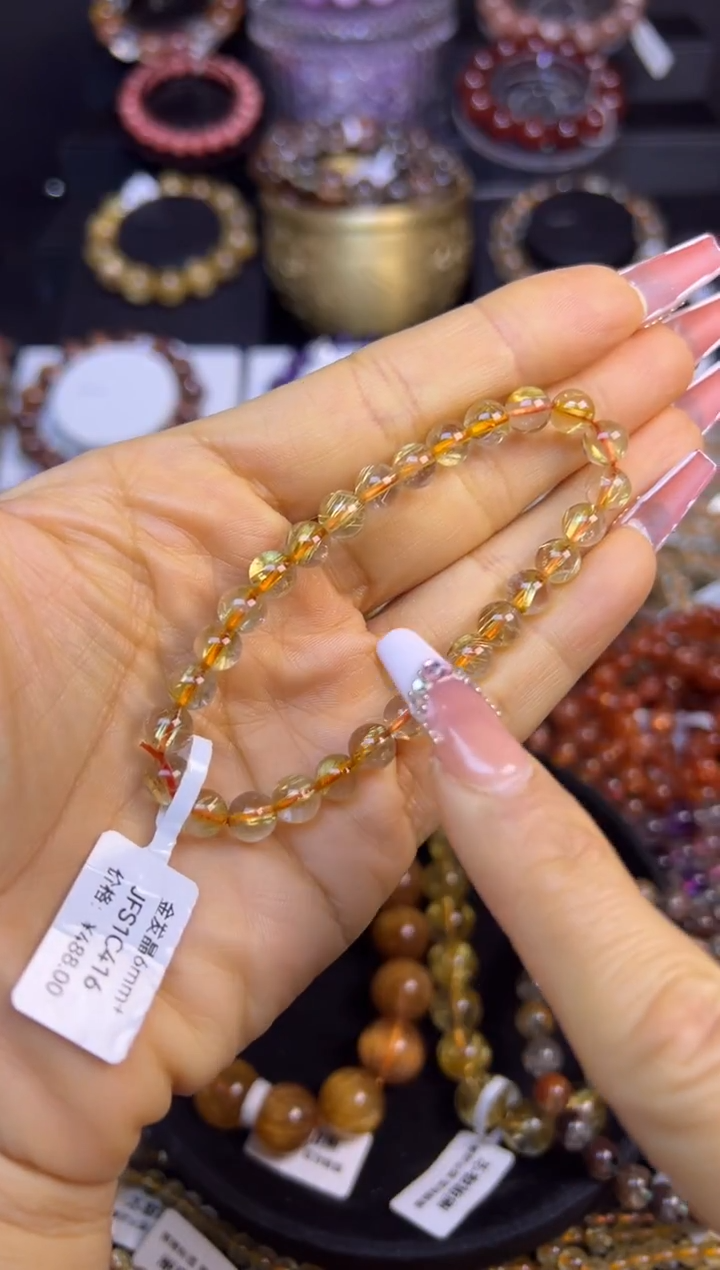 未镶嵌手串水晶金发晶6.9mm