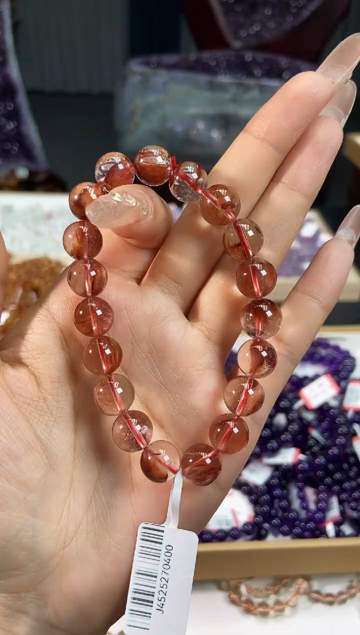 【闪购商品】水晶手链未镶嵌狮子发晶卡10mm+