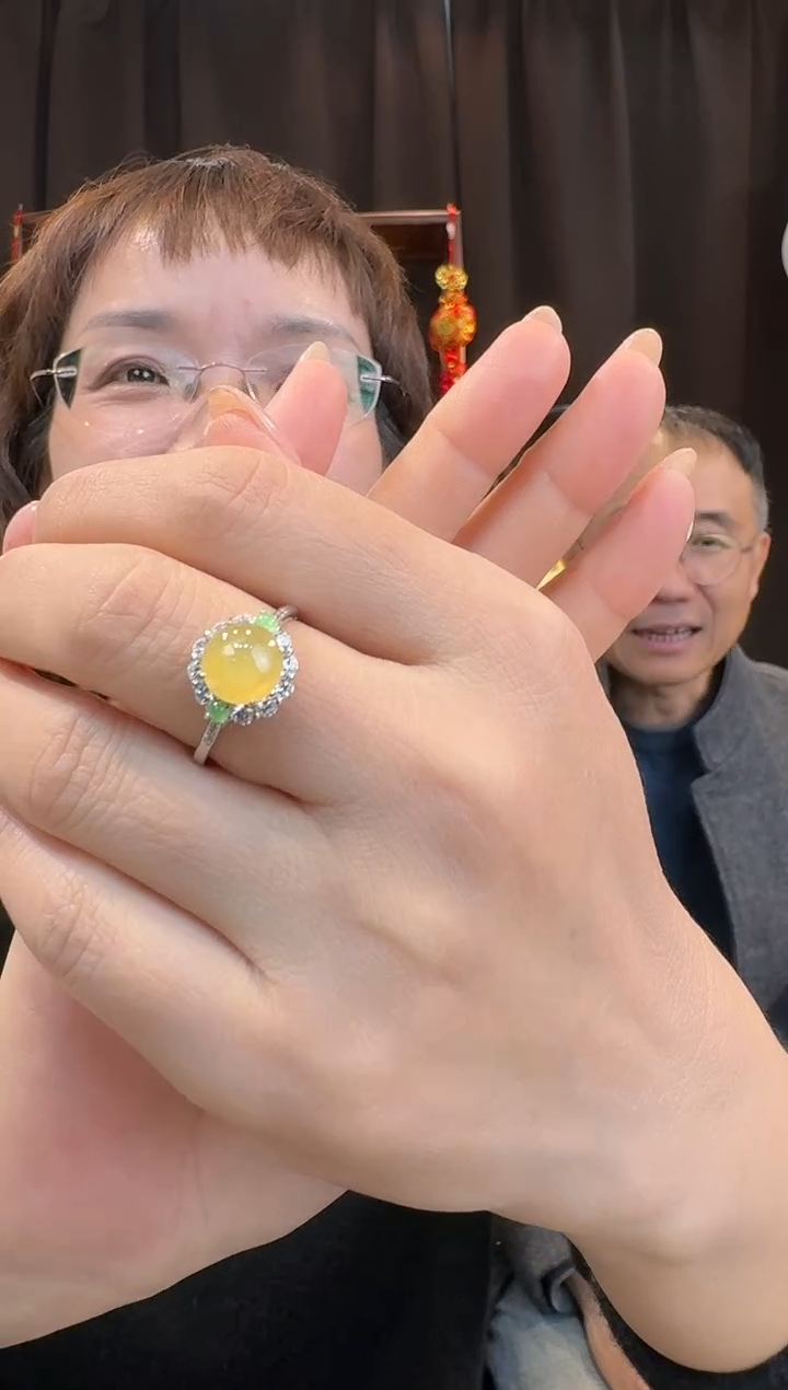 【闪购商品】翡翠戒指银S925镶嵌戒指