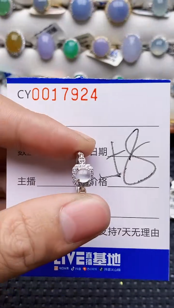 颈饰银S925镶嵌翡翠7924