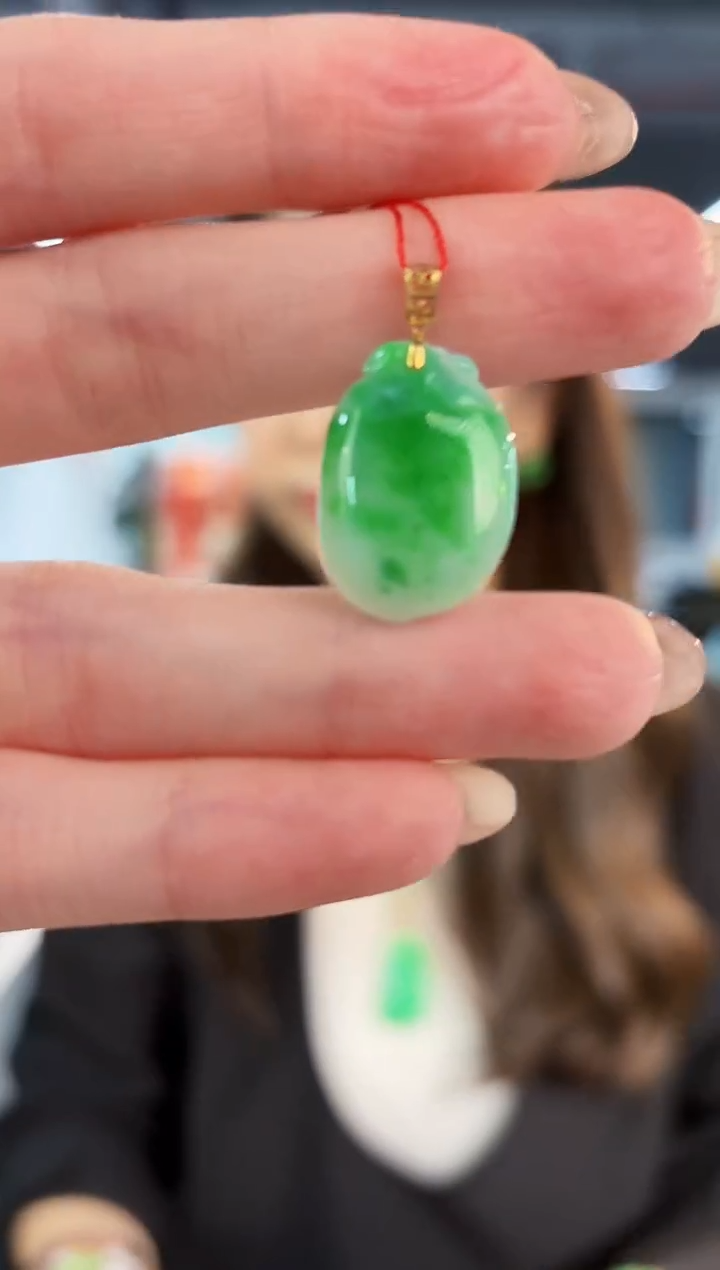 【闪购商品】翡翠颈饰18K金镶嵌缅料A货/支持复检/一件