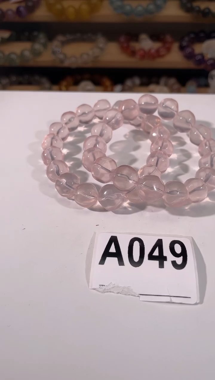 水晶手链未镶嵌A050粉水菠萝珠 12多样性发一
