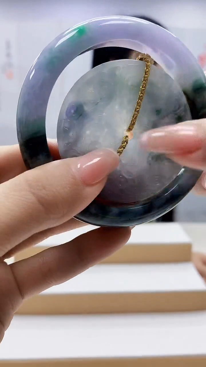 未镶嵌定制翡翠3495ty-毛货手镯+挂件（圈口）35