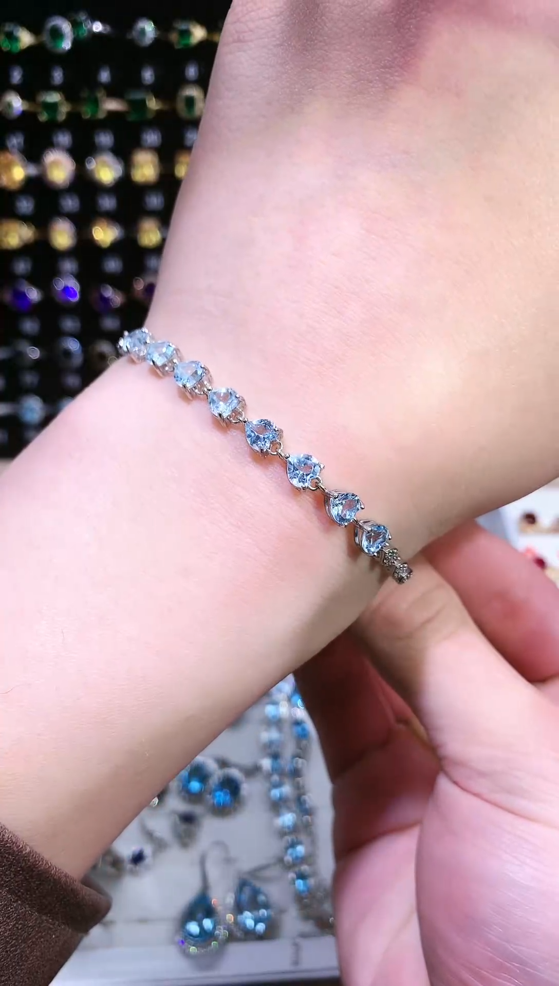 【闪购商品】托帕石手链银S925镶嵌天然无烧