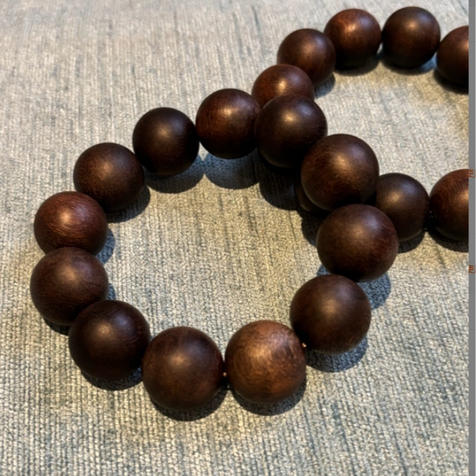 迪总专属文莱软丝沉香圆珠单圈手串20mm