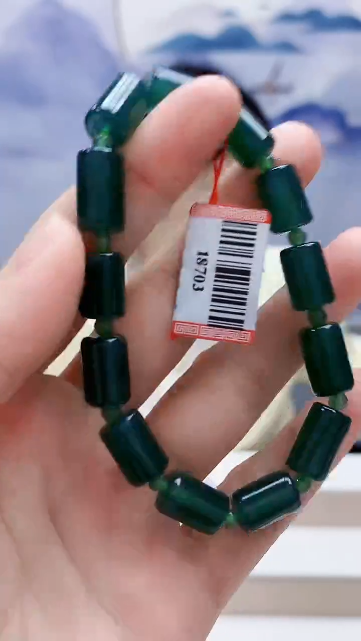 未镶嵌定制翡翠4852lr-毛货手串94