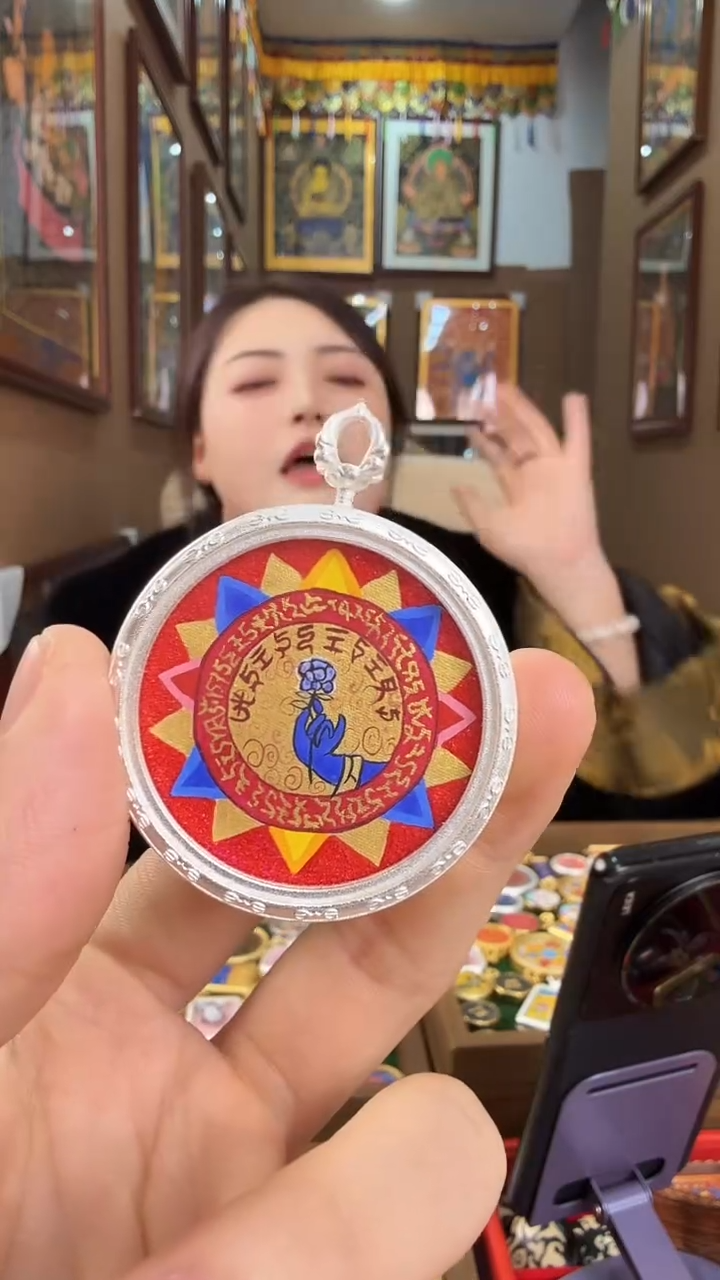 吊坠药师手-热贡纯手绘唐卡