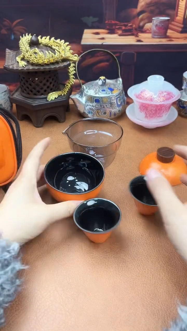 陶瓷茶具摆件旅行套组