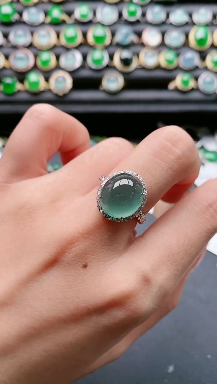 【闪购商品】翡翠戒指银S925镶嵌11111