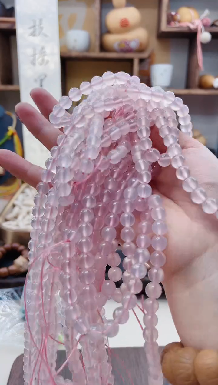 【闪购商品】玛瑙/玉髓手链未镶嵌K187粉色玉髓单圈7