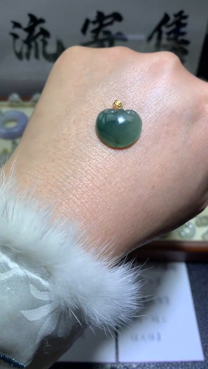 【闪购商品】翡翠颈饰18K金镶嵌029天然缅甸翡翠A货