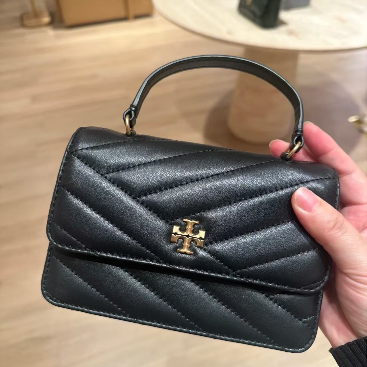 Tory Burch/汤丽柏琦专柜款迷你黑色手提包196133825792 