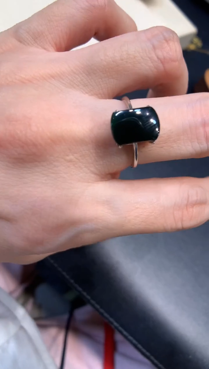 银S925镶嵌戒指翡翠戒指