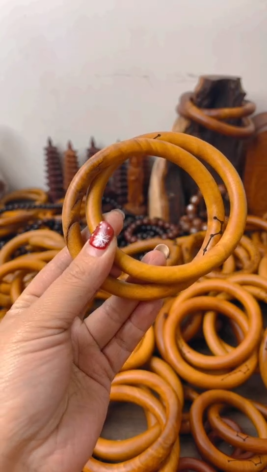 【闪购商品】枣木木雕乾坤圈微瑕75圈口一物一拍不退不换