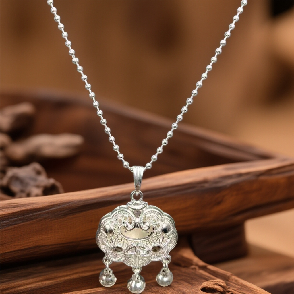 经典百搭珠珠链45cm+5cm延长链送平安锁吊坠1