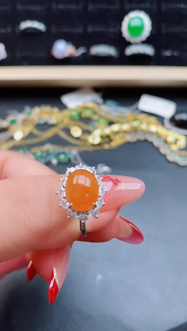 【闪购商品】翡翠戒指银S925镶嵌12121