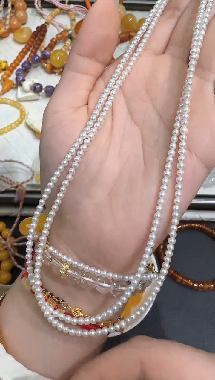 18K金镶嵌淡水珍珠项链X0327-1195-619/18k