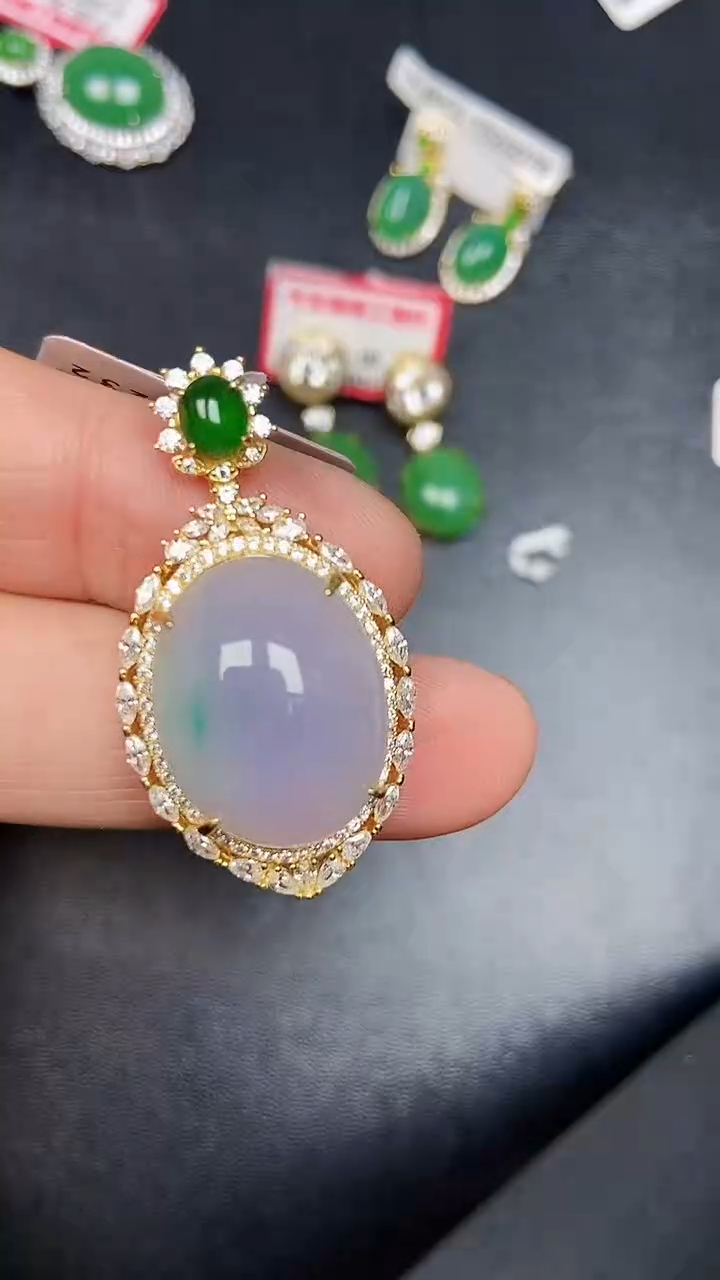 银S925镶嵌戒指翡翠3690