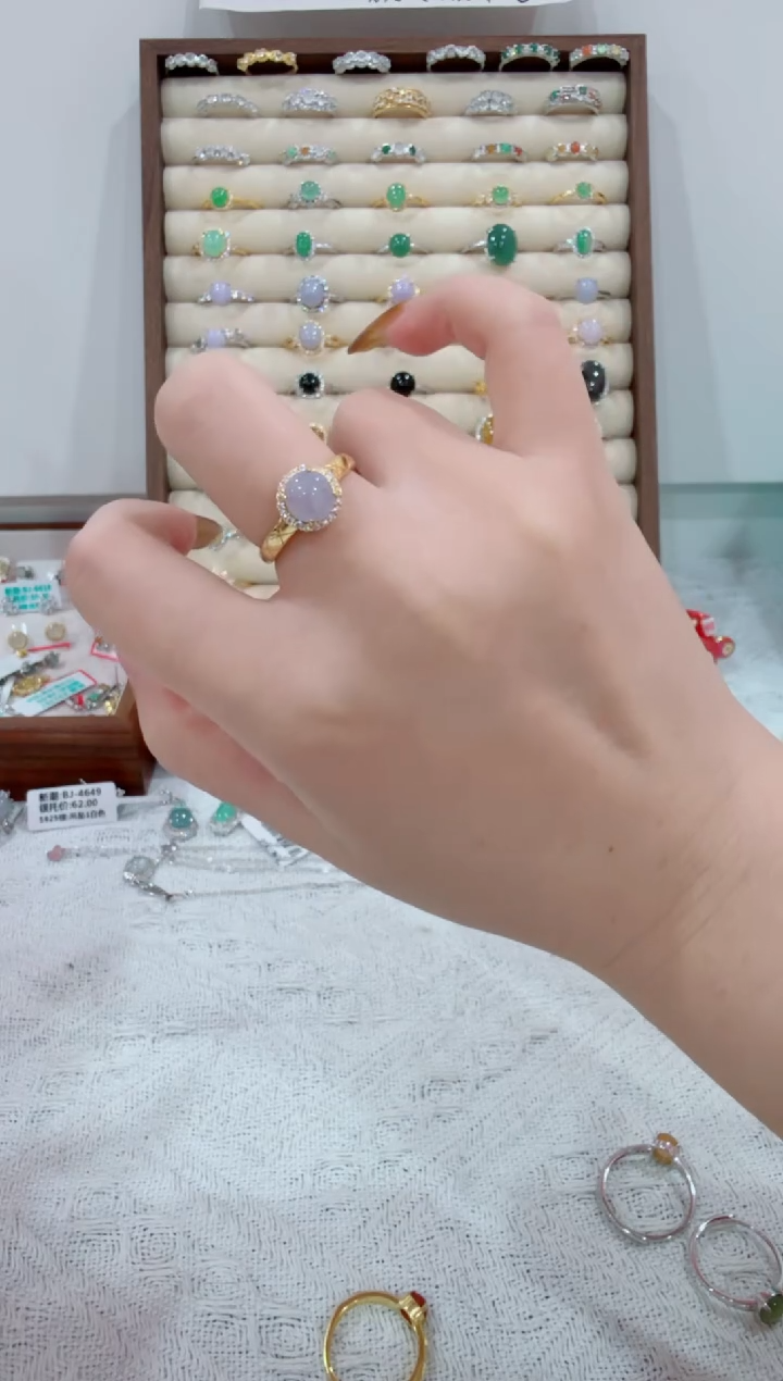 银S925镶嵌戒指翡翠029