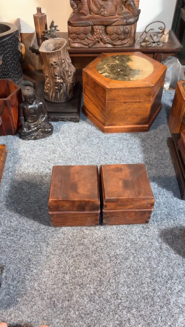 【闪购商品】贡木老五旧藏一对小盒