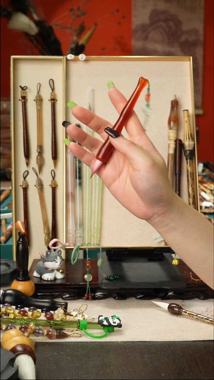 20号孤品高货毛笔链接 清水试笔 蘸墨不退