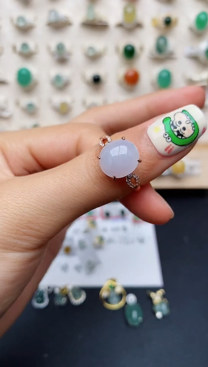 【闪购商品】翡翠戒指银S925镶嵌缅甸翡翠