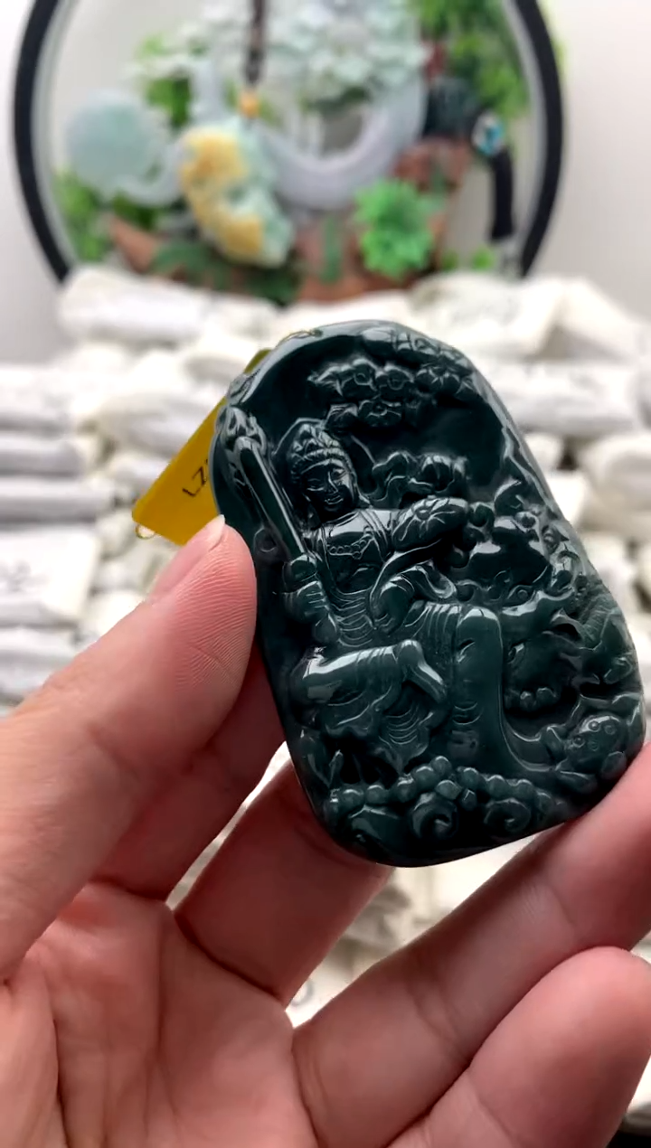 翡翠未镶嵌颈饰文殊【品质一般能接受再拍】