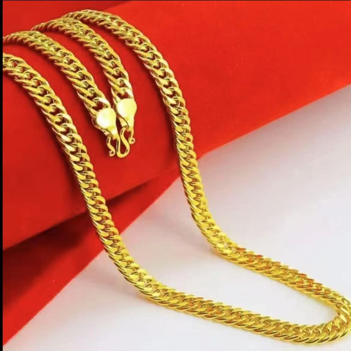 合金项链 【古巴项链首饰金色链子饰品】粗款百搭时尚光面肖邦项链