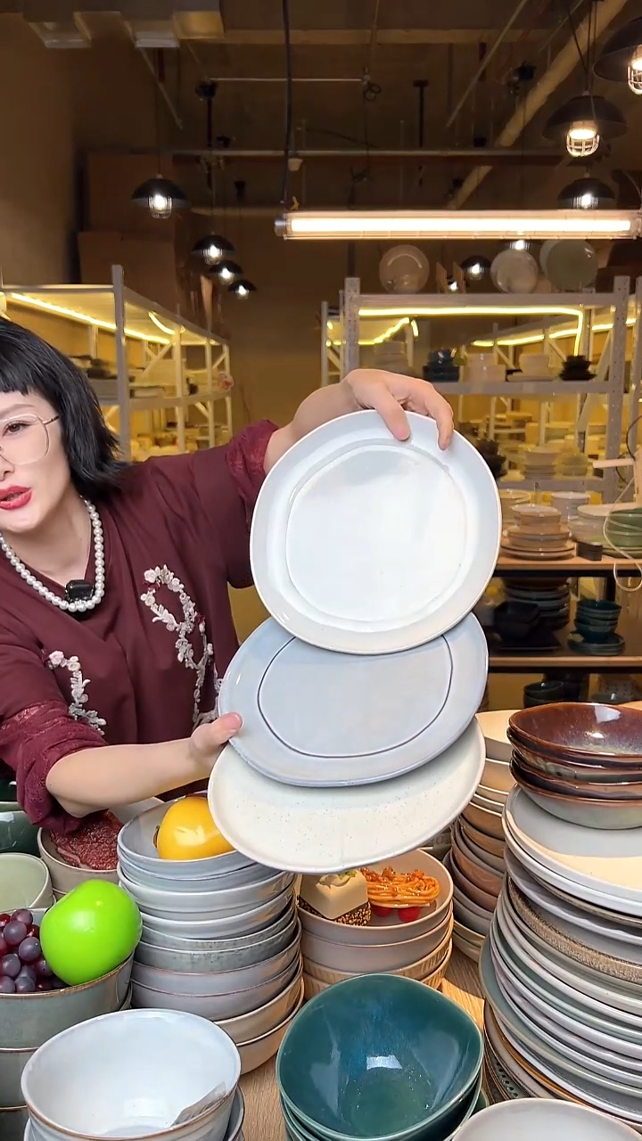 瓷253外贸尾货高温釉下彩陶瓷餐具默认微瑕