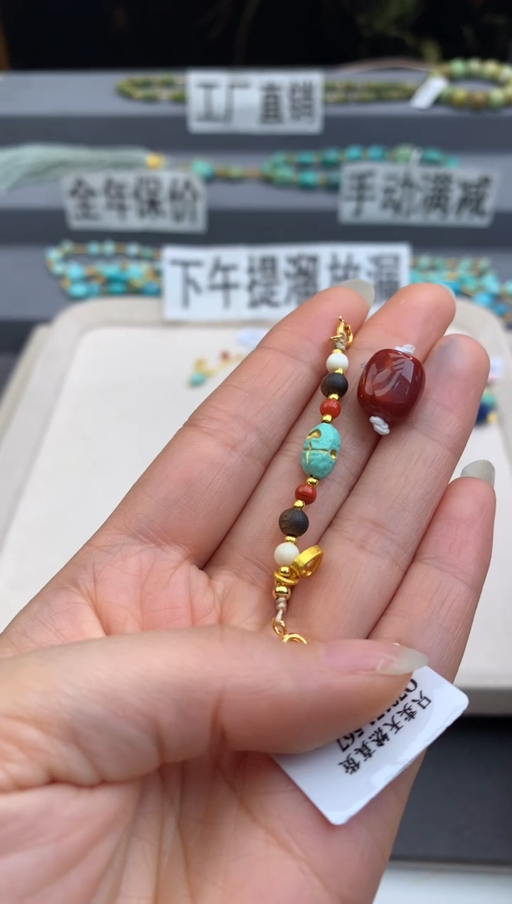 银S925镶嵌提溜南红玛瑙茜.E116