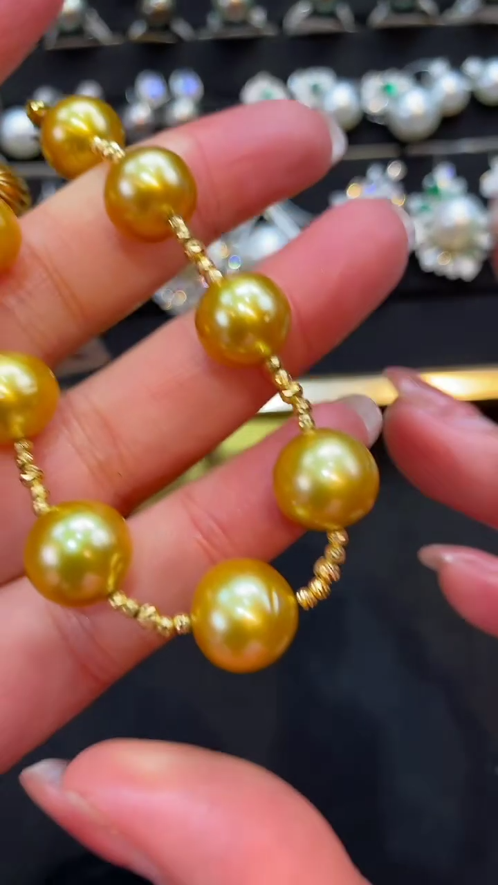 【闪购商品】海水珍珠手链18K金镶嵌手链