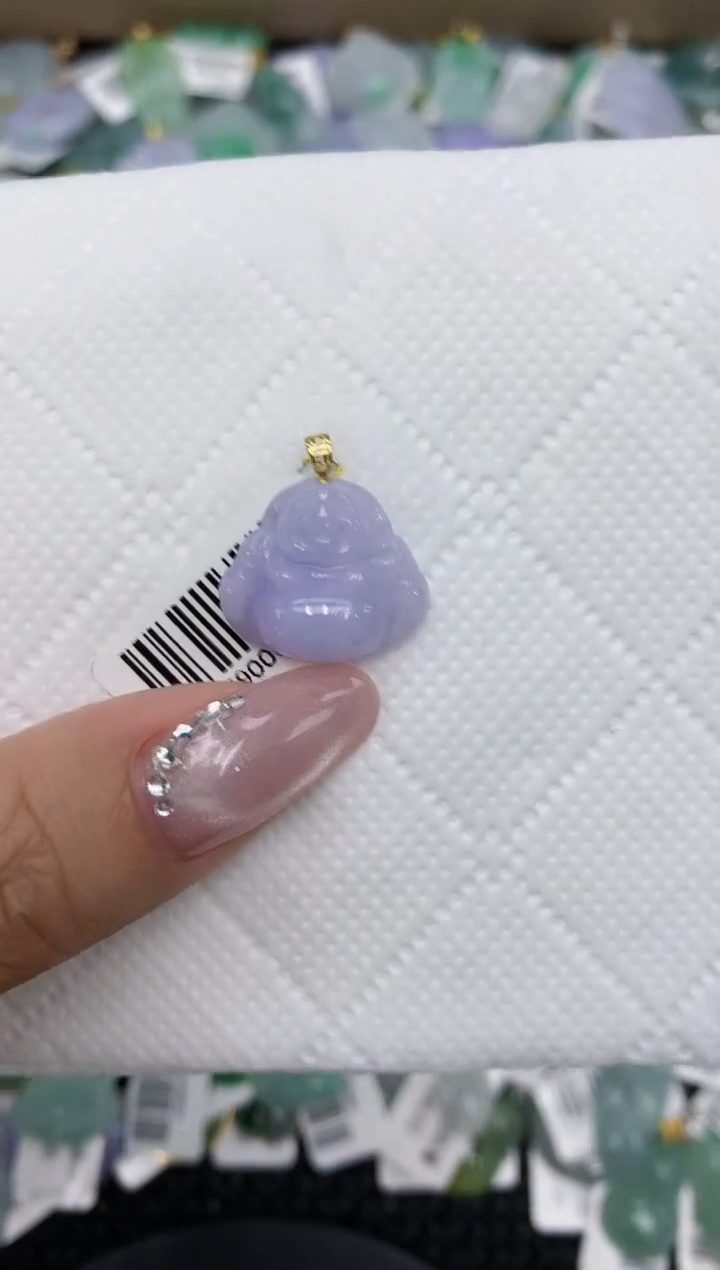 颈饰18K金镶嵌翡翠a货支持复检百元以上9元证书费自理