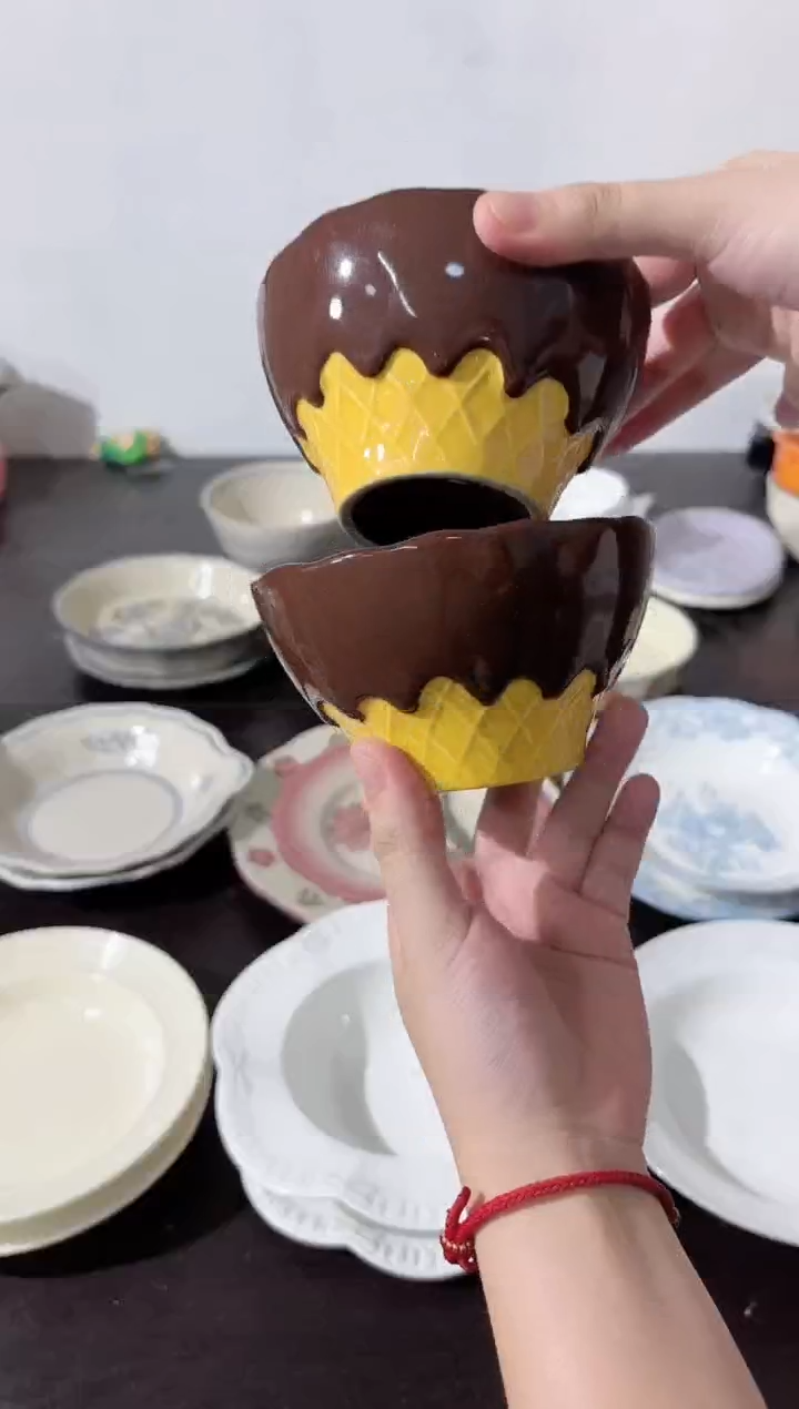 陶直播微瑕黑巧碗*2