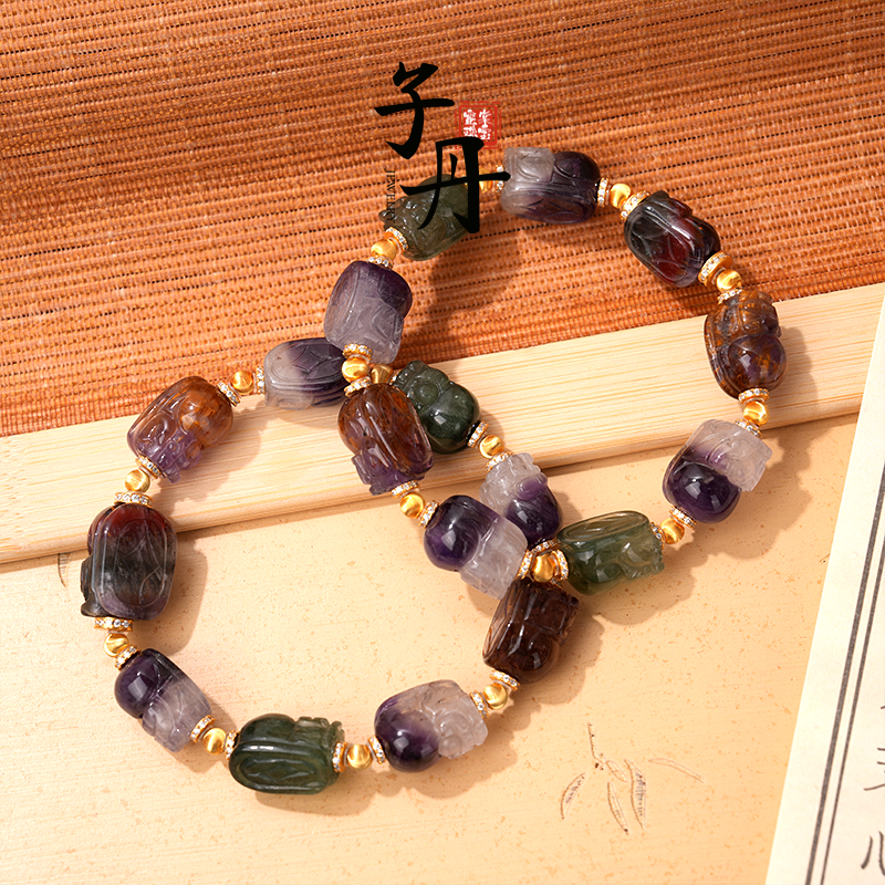 【子丹】极光紫钛貔貅阵手串（多样性发/发一串）B4-456