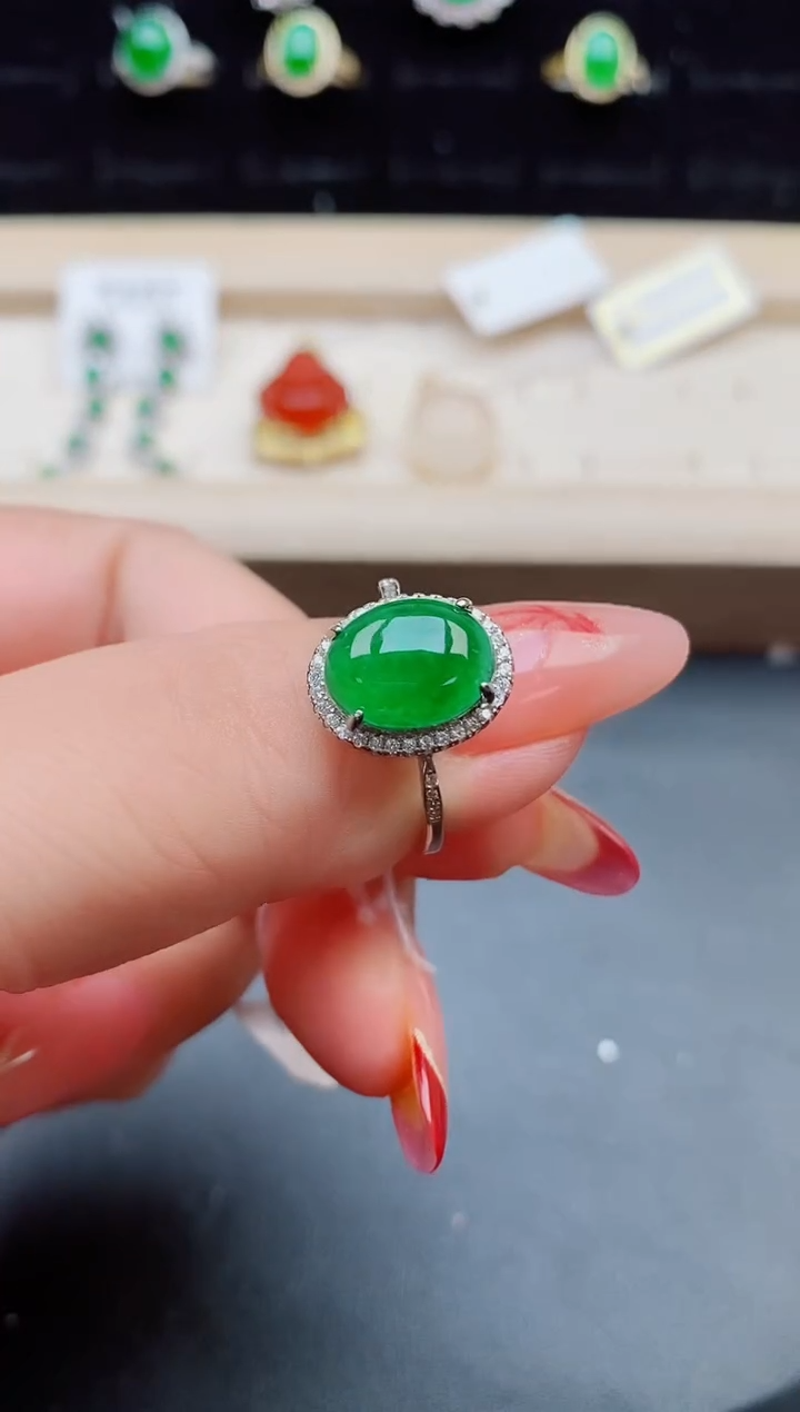 【闪购商品】翡翠戒指银S925镶嵌321321