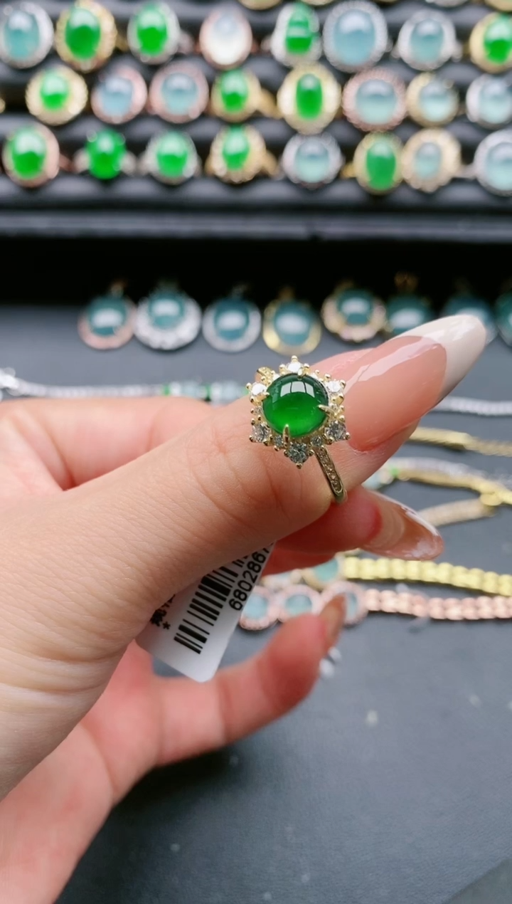 【闪购商品】翡翠戒指银S925镶嵌1111111