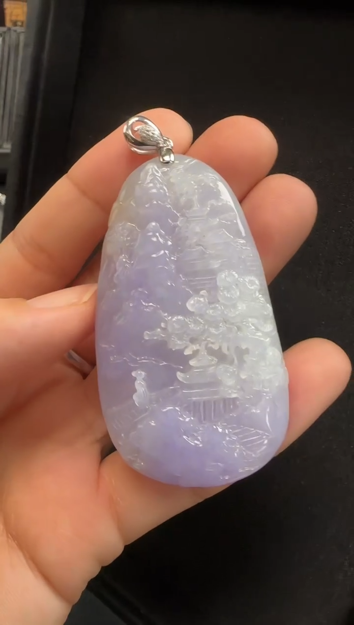 颈饰18K金镶嵌翡翠131 | 挂件