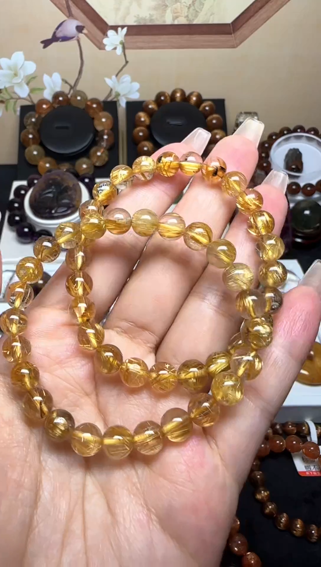 【闪购商品】水晶手链未镶嵌金钛晶7mm+单圈手串