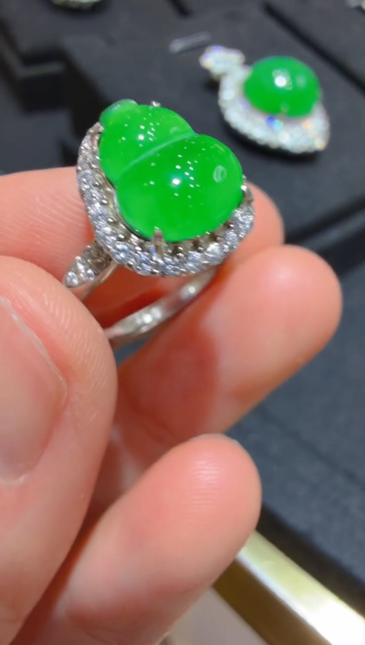 银S925镶嵌戒指翡翠多样性团购发一件