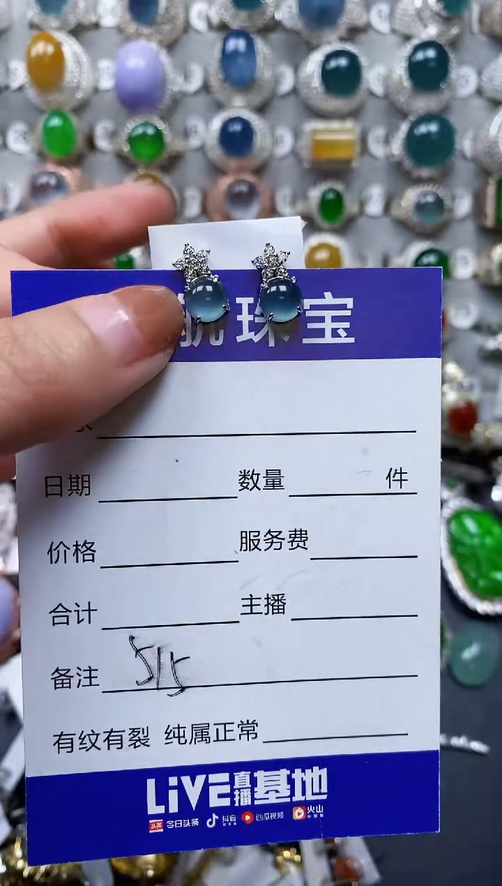 【闪购商品】翡翠耳饰银S925镶嵌0515