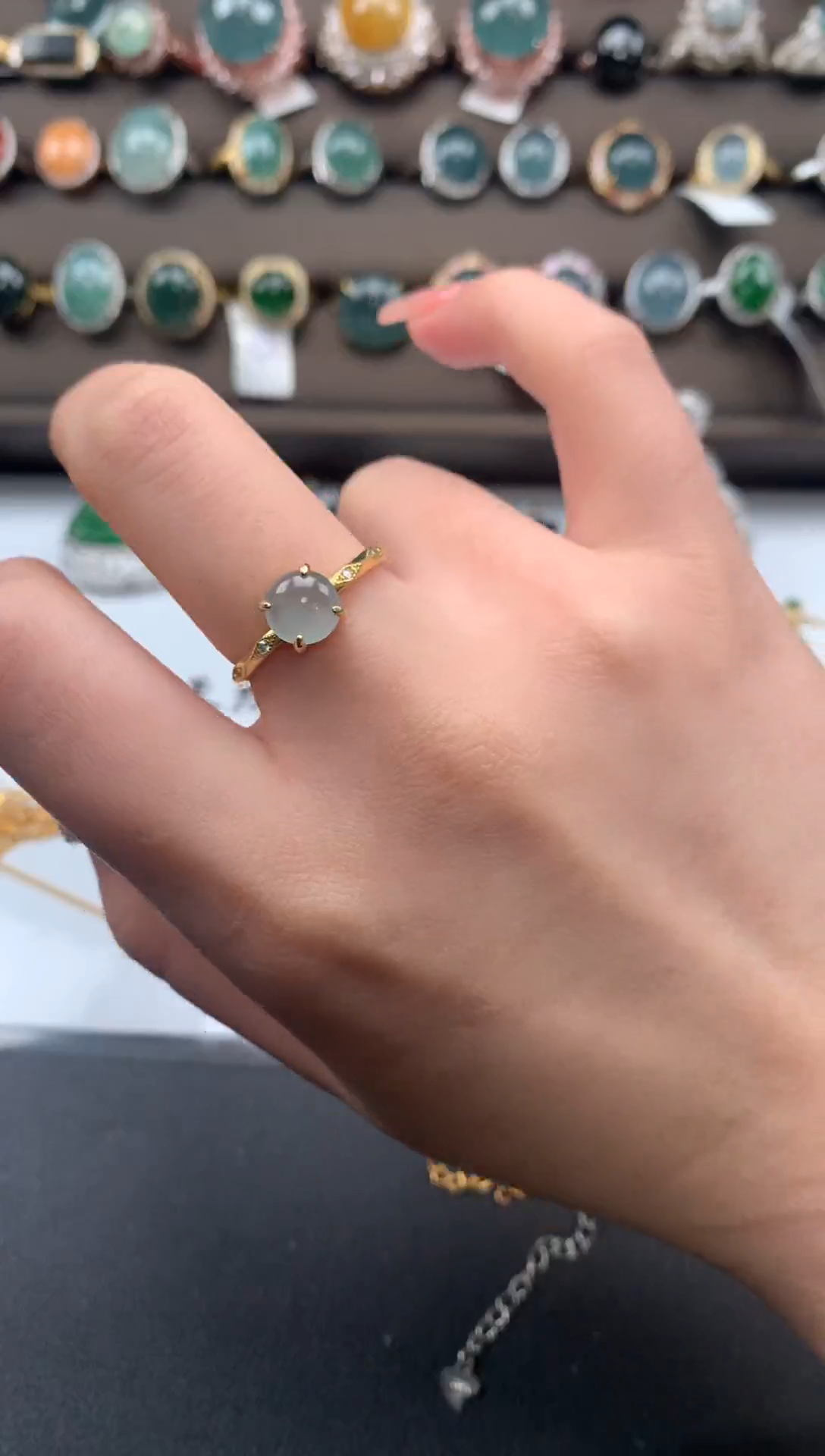 【闪购商品】翡翠戒指银S925镶嵌512412