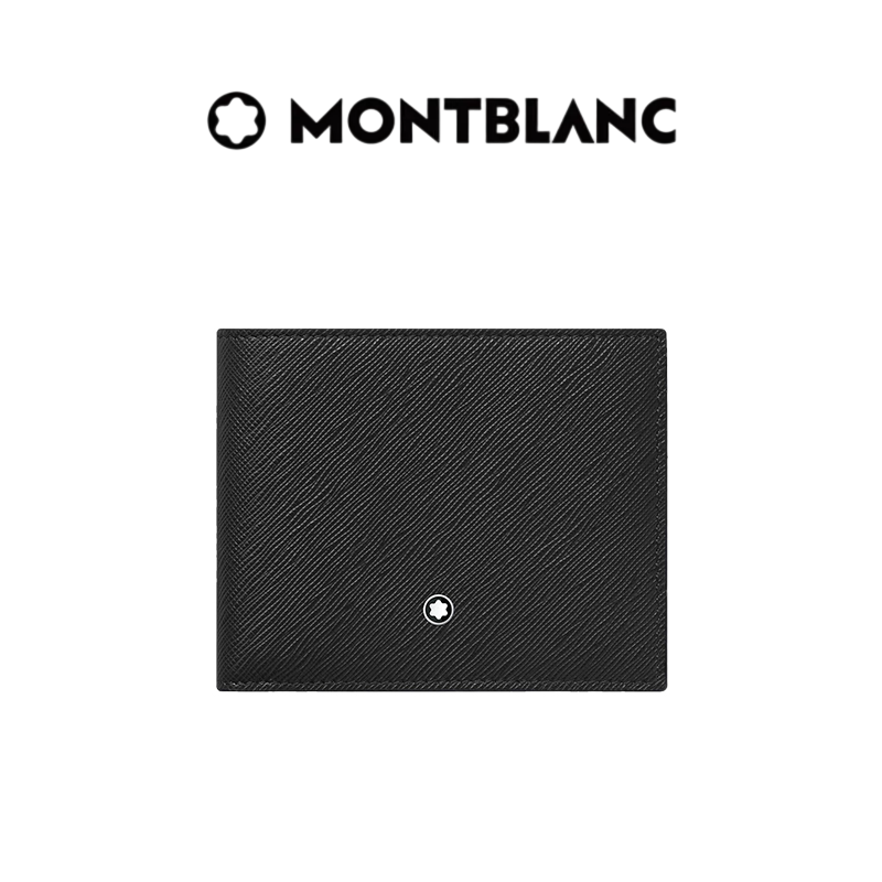 【圣诞礼物】Montblanc/万宝龙匠心系列6卡位钱夹 黑色男士钱包