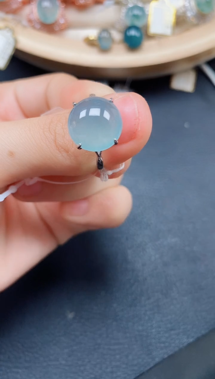 【闪购商品】翡翠戒指银S925镶嵌翡翠