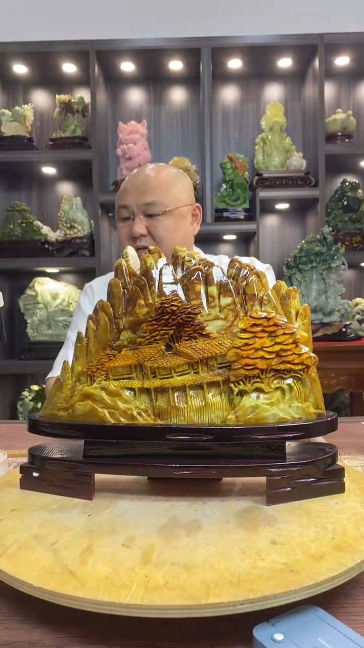 玉艾**迪玉岫岩料手工雕刻装饰摆件居家送礼一物一图精品摆件