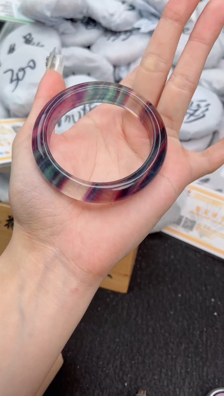 萤石未镶嵌手镯54圈口