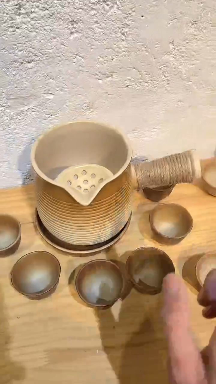 【闪购商品】1250ml大陶罐壶+壶承+6个莲花杯